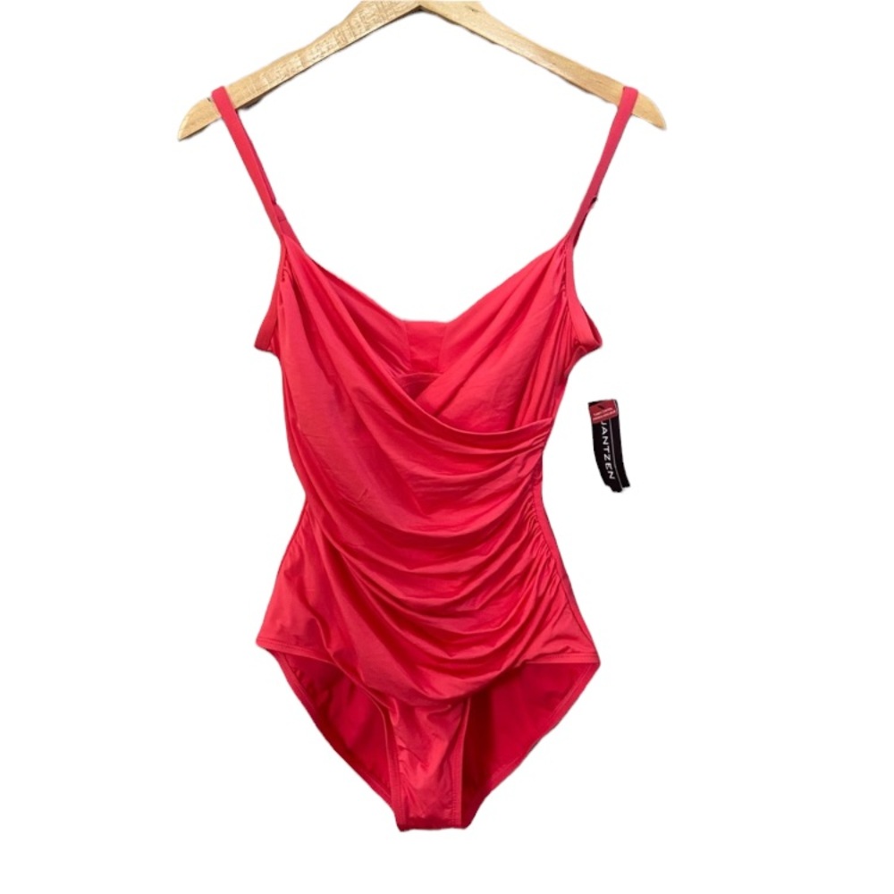 Jantzen Swimuit One Piece Red Fire Coral 10 NWT